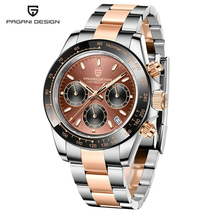 Reloj cronógrafo para hombre PAGANI DESIGN: reloj de pulsera de cuarzo de lujo, luminiscente y resistente al agua.