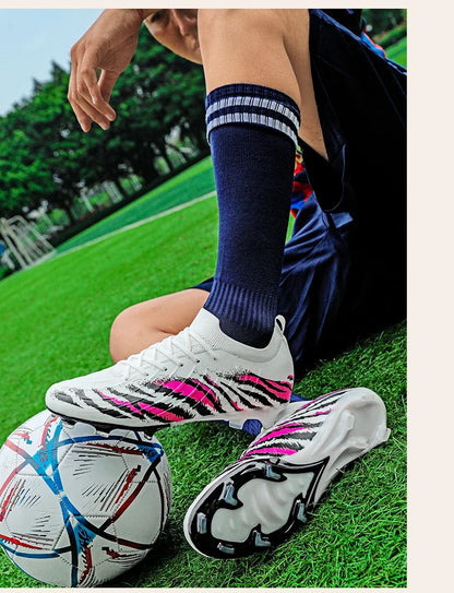 Botas de fútbol para hombre, deportivas, ultraligeras y antideslizantes, para exterior, tacos de adulto para partido, unisex, cómodas para césped, alta calidad