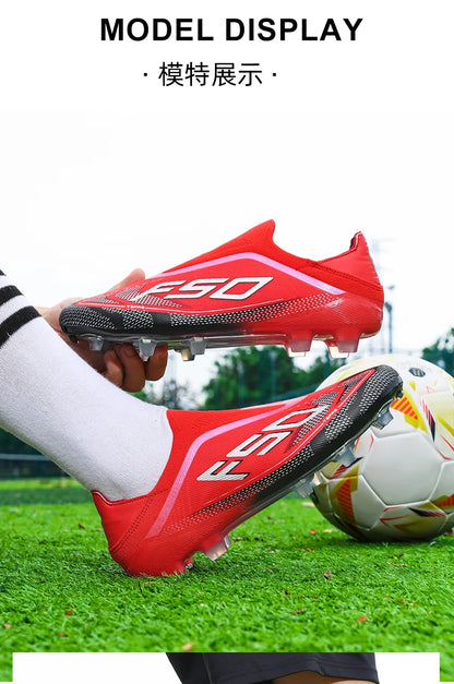 New Men Football Boots Futsal Outdoor Sneakers Match Grass Non-Slip High-quality Soccer Shoes Cleats Hot-selling High-top Light