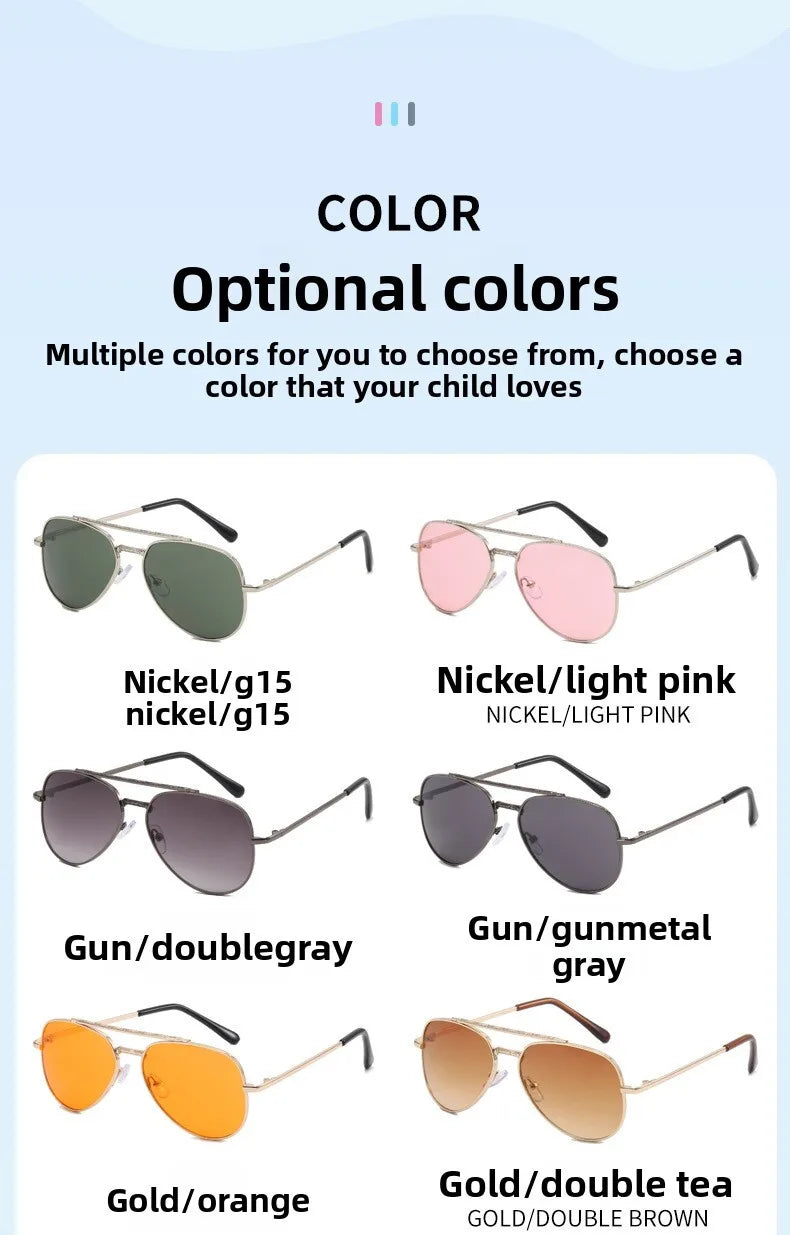 2025 UV400 Metal Children's Sunglasses for Boys and Girls, Toad Glasses for Children Sunglasses Boys And Girls Baby Aviator