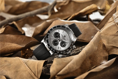 PAGANI DESIGN V2 40MM Reloj de cuarzo para hombre con esfera de meteorito, cristal de zafiro, cronógrafo retro y resistente al agua