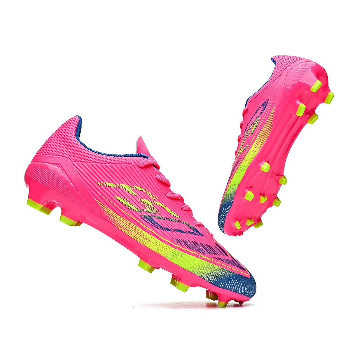 Chaussures de football pour hommes, modèle AG FG hybride, semelle extérieure en caoutchouc résistant à l’usure, tige en PU respirant, idéales pour les matchs sur gazon naturel.