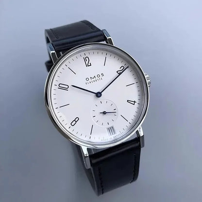 Men's 38mm automatic mechanical watch, compatible with Sea-Gull ST1731 movement, featuring a calendar, water resistance, and a t
