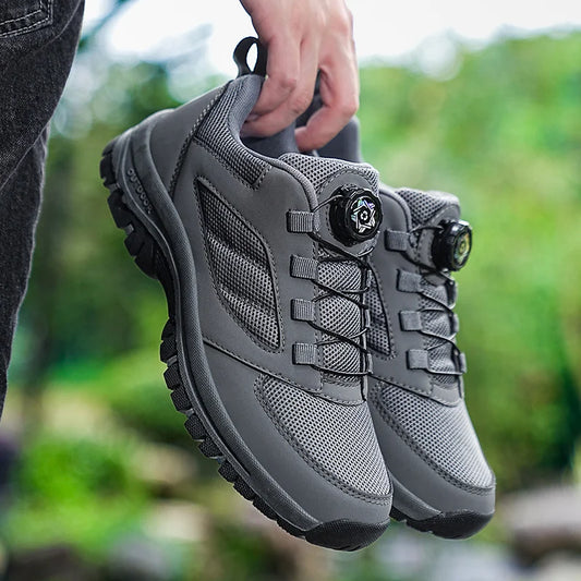 Men'S Spring And Autumn Outdoor Sports Shoes With Rotating Buckle Convenient Comfortable Anti Slip Hiking Shoes Large Size 39-48