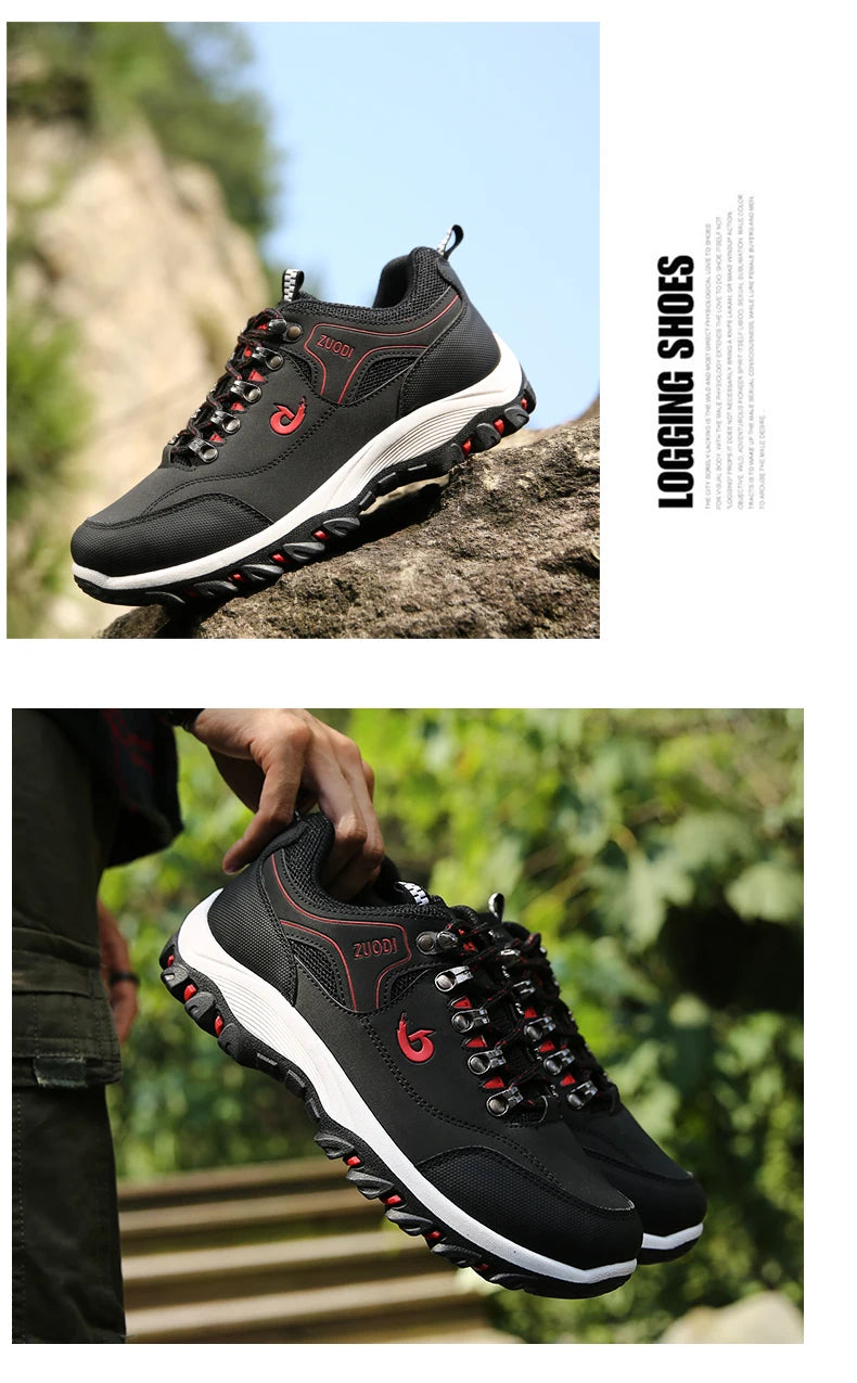 Zapatillas de senderismo EVA para hombre, impermeables, antideslizantes, de cuero, para deportes al aire libre, camping, running y jogging, novedad 2025