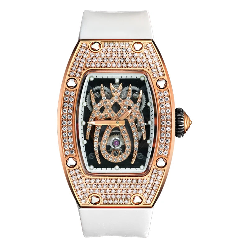HANBORO Spider Collection Spider Ruby and Diamond Crafted Luminous Full Diamonds Luxury Women's Watch