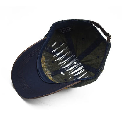CNTANG Letnia dżinsowa czapka z daszkiem dla mężczyzn, modna, z haftowaną literą, bawełniana, typu snapback, męska, outdoorowa, codzienna, w stylu hip-hopowym, z regulacją