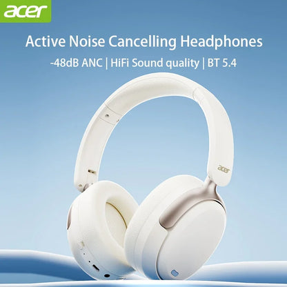 Acer ANC FIHI casque Bluetooth 5.4 48dB suppression du bruit hi-res Audio spatial écouteur avec LDAC sur l'oreille casque sans fil