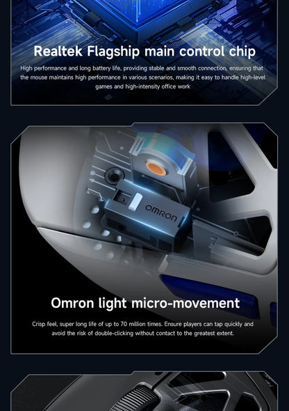 MCHOSE AX5 V2 Wireless Gaming Mouse 8KHz Polling PAW 3950 42000DPI Optical Sensor 56g Tri-Mode 130h Battery Magnesium Alloy