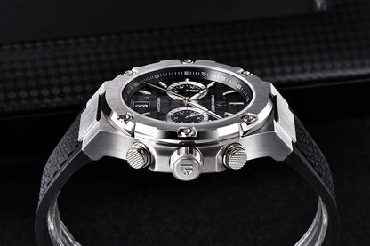 Relojes de cuarzo para hombre PAGANI DESIGN: cronógrafo deportivo de lujo, hermético, con agujas luminiscentes y cristal de zafiro con tratamiento antirreflectante