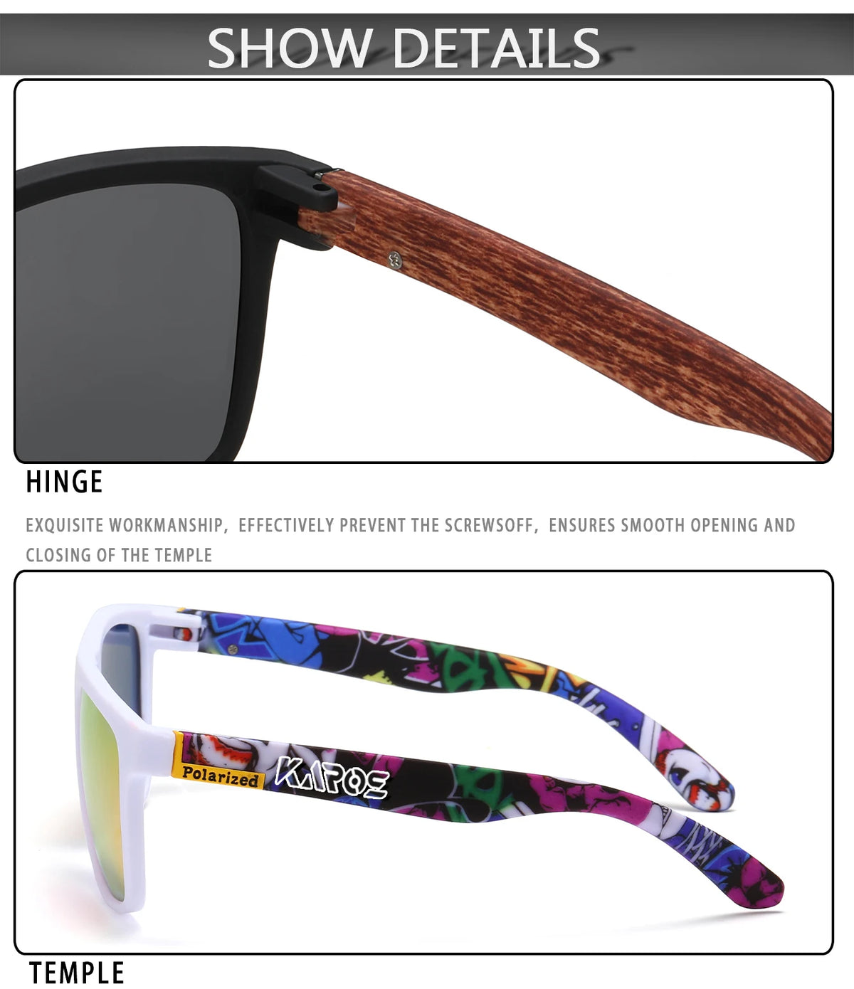 KAROS Polarized Sunglasses Unisex Car Driver Anti-Glare Goggles Outdoor for travel fishing beach UV400 eyeglasses