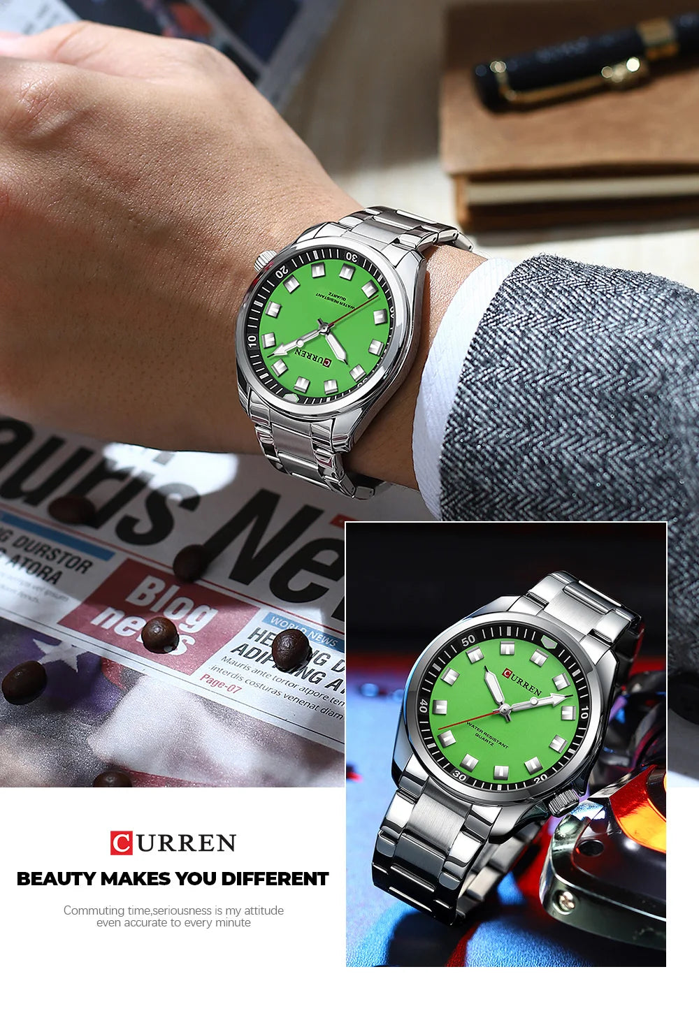 CURREN Fashion Men Watch Top Brand Luxury Waterproof Sport Mens Watches Stainless steel Automatic Date Military Wristwatch