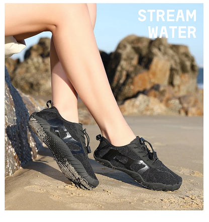 Unisex Wide Toe Barefoot Water Shoes Quick Dry Breathable Soft Sole Beach Aqua Shoes Lightweight Swimming Water Sports Sneakers