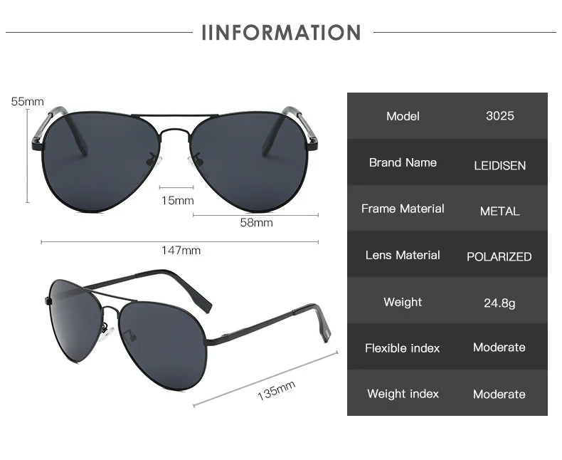 LIOUMO Hochwertige Piloten-Sonnenbrille für Herren, polarisierte Autofahrerbrille für Damen, modische Pilotenbrille, blendfreie Sonnenbrille für Herren