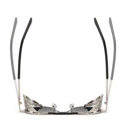 2023 Steampunk Side Wind Proof Mesh Flip Round Metal Sunglasses