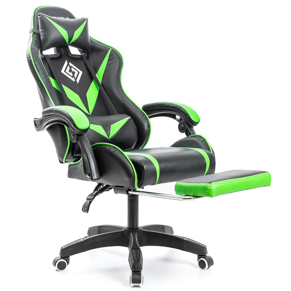 200Lbs Load Gaming Chair with Massage Ergonomic Computer Chair Footrest and Lumbar Support Reclining PC Chair Adjust Armrest