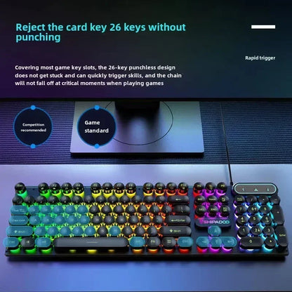Mechanical Keyboard  Gaming Keyboard  E-sports Game Office Computer Notebook Desktop Steampunk English USB for Gaming