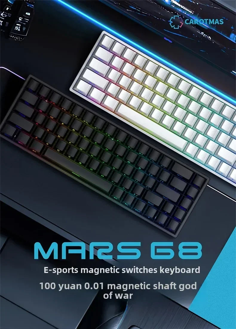 IROK Mars68 PRO Gaming Magnetic Switch E-sport Wireless Mechanical Keyboard RGB Long Battery Custom Hot Swap Gaming Accessories