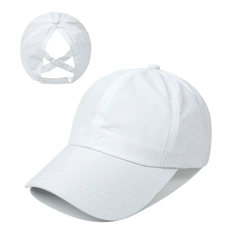 Cappellino da baseball estivo, completo da golf, cappellino sportivo e per il tempo libero con striscia trasversale, cappellino a becco d'anatra in rete ad asciugatura rapida