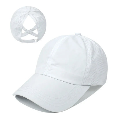 Cappellino da baseball estivo, completo da golf, cappellino sportivo e per il tempo libero con striscia trasversale, cappellino a becco d'anatra in rete ad asciugatura rapida