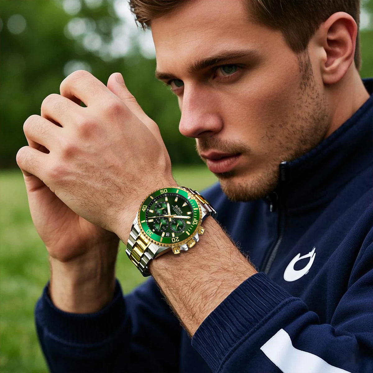 BIDEN Multi functional men's quartz watch luxury waterproof night light business style diving series casual fashion watch