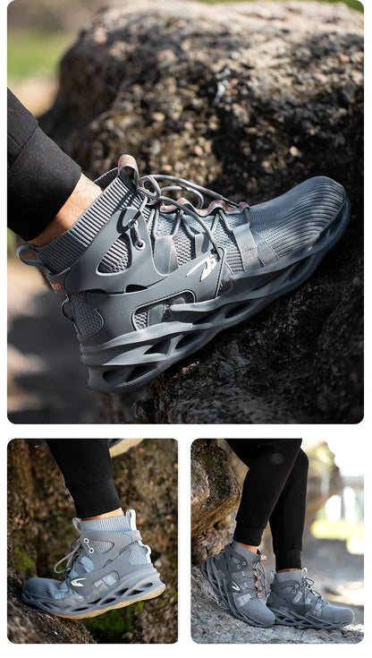 Chaussures de sécurité à boucle indécontractée pour hommes, bottes de travail pour hommes, chaussures Parker en acier, baskets de travail anti-crevaison, chaussures de travail pour adultes, 2026
