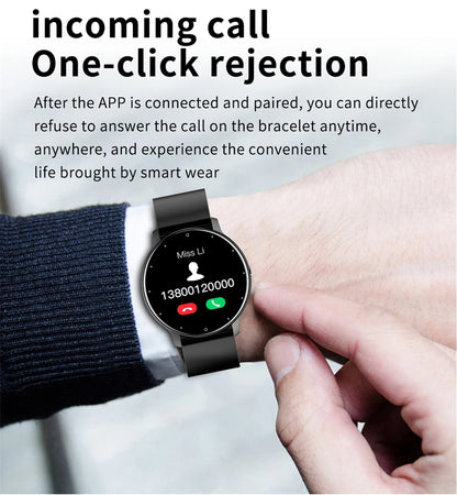 LIGE Smart Watch Men Women Full Touch Screen Sport Fitness Watch Man IP67 Waterproof Bluetooth For Android IOS Smartwatch Men