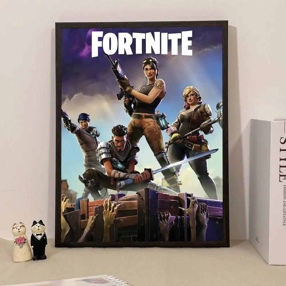 Game F-Fortnite Poster Surprise Home Decoration Picture Wall Art for Study Living Room Decor
