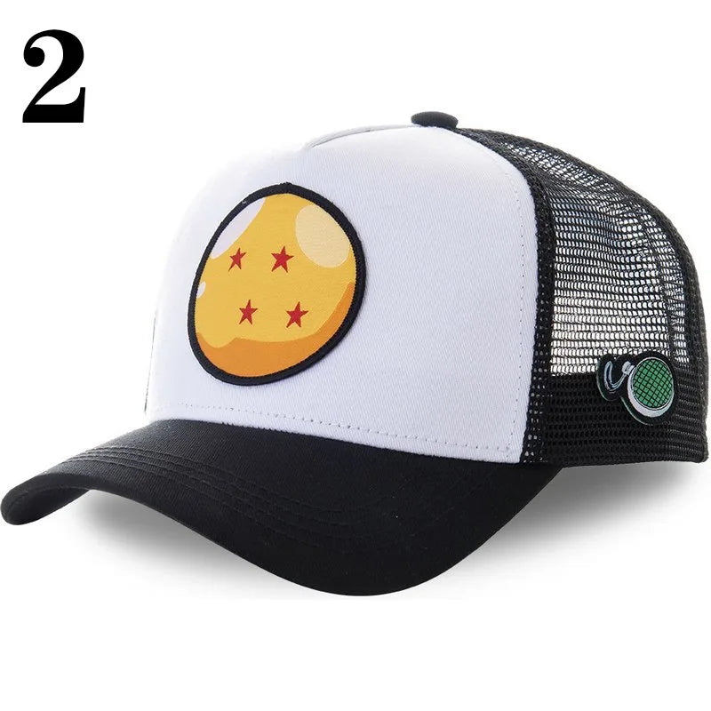 Dragon Ball DRAGONBALL sieťovaná čiapka, kreslená sieťovaná čiapka, pánska a dámska bejzbalová čiapka, módna čiapka s nášivkou, trucker čiapka