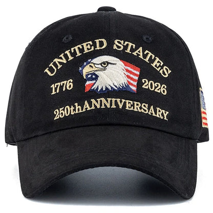 Hot Sale Unisex Baseball Cap American 250th Anniversary 1776-2026 Embroidered Hat Cap Eagle Pattern Outdoor Casual Dad Hat