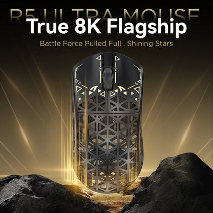 ATTACK SHARK R5 ULTRA Wireless Gaming Mouse - 8K Polling,PAW3950MAX Sensor,42,000 DPI,Carbon Fiber Ultra-Light for Pro Esport