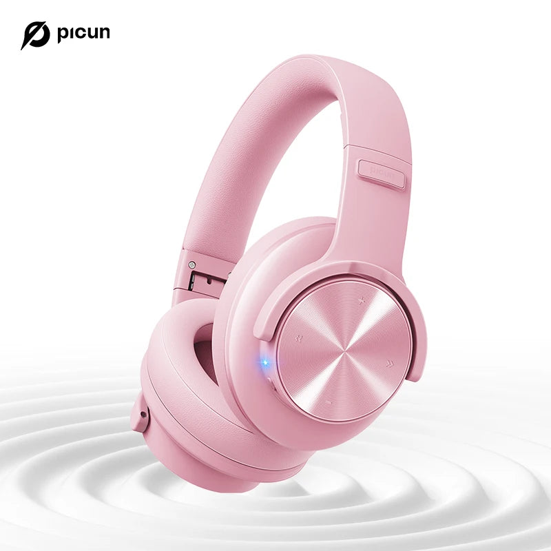 Picun B8 Wireless Bluetooth Headphones – 120H Playtime, Bluetooth 5.3, Low Latency Gaming Headset with Microphone & Deep Bass Sound