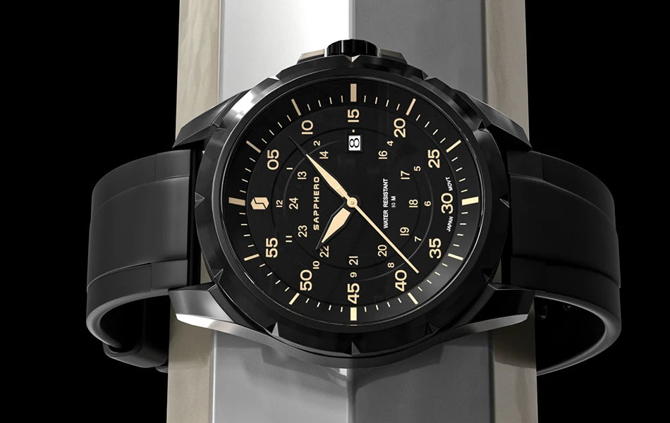 Reloj para hombre SAPPHERO: reloj de cuarzo de lujo, resistente al agua hasta 50 m, equipado con un mecanismo importado y una caja de acero inoxidable. Una idea de regalo ideal para hombre.