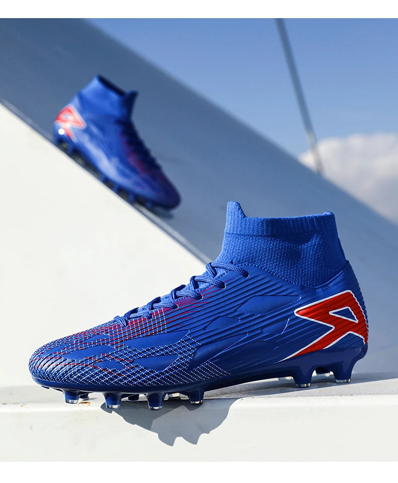Nouvelles chaussures de football pour hommes, chaussures de football montantes, baskets d'extérieur antidérapantes, crampons de haute qualité pour futsal, intérieur et gazon, meilleures ventes