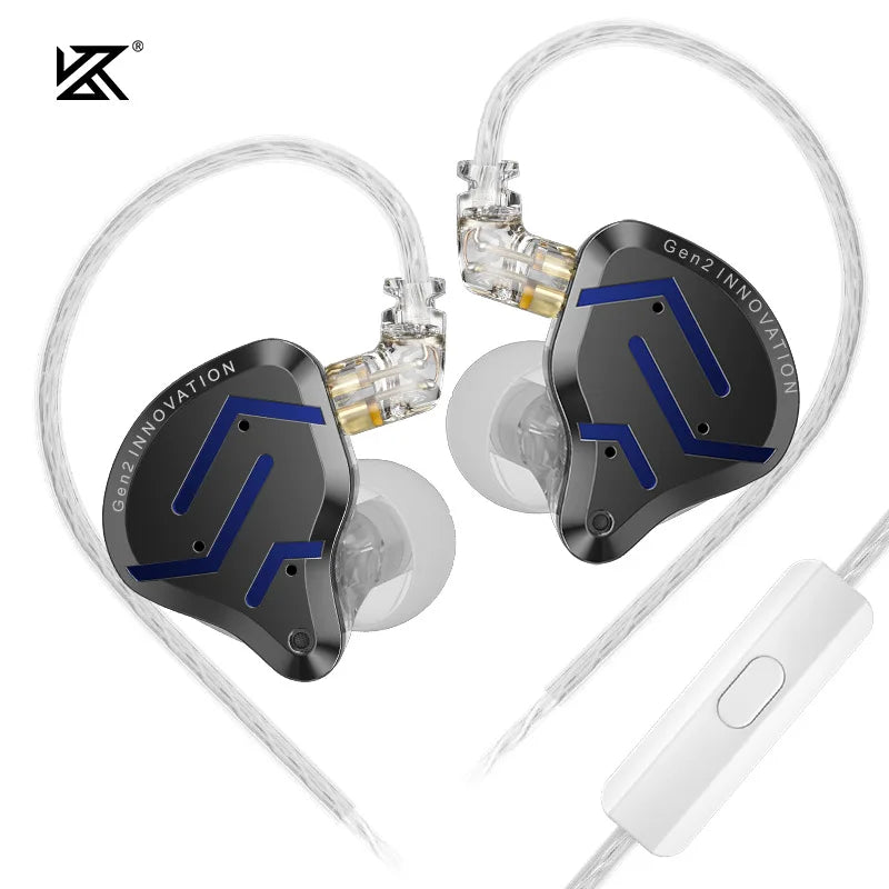 KZ ZSN Pro 2 In-Ear Metal Headphones Sport Noise Canceling Music Headphones Hybrid Drivers 1BA+1DD HIFI Bass Headphones
