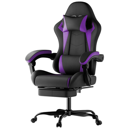 Gaming Chair Ergonomic Gaming Chair with Waist Cushion and Headrest, Office Chair Height Adjustable, Chair for Adult Girls Boy