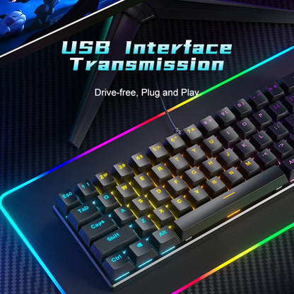 RGB Teclado mecanico branco 60% mechanical keyboard gaming white clavier gamer blanco tecla key board black pc keyboards
