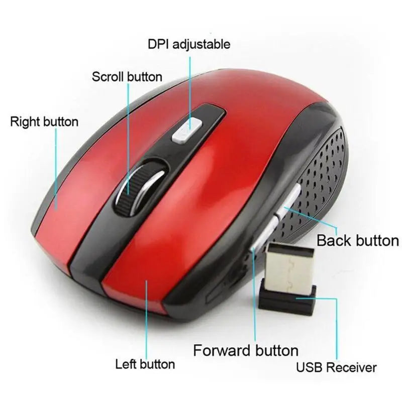 2.4GHz Wireless Mouse Optical Mice with USB Receiver Gamer 6 Buttons Mouse For Computer PC Laptop Accessories