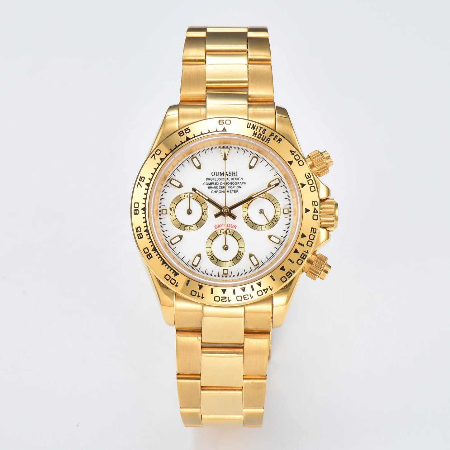 Luxury VK63 Watches gold 39mm quartz Chronograph Business Watch Men's VK63 Sport Sapphire Glass Gem dial Ceramic bezel inser