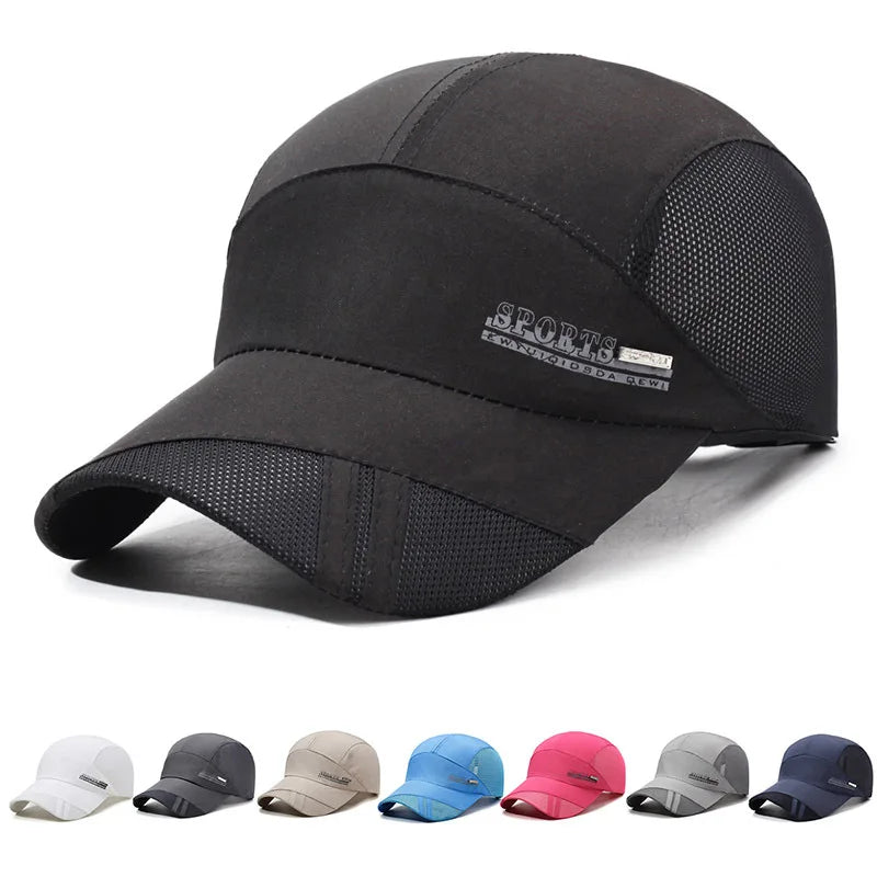 Unisex-Outdoor-Sport-Mesh-Kappe mit Schnell-Trocken-Funktion – Baseballkappe zum Sonnenschutz im Sommer