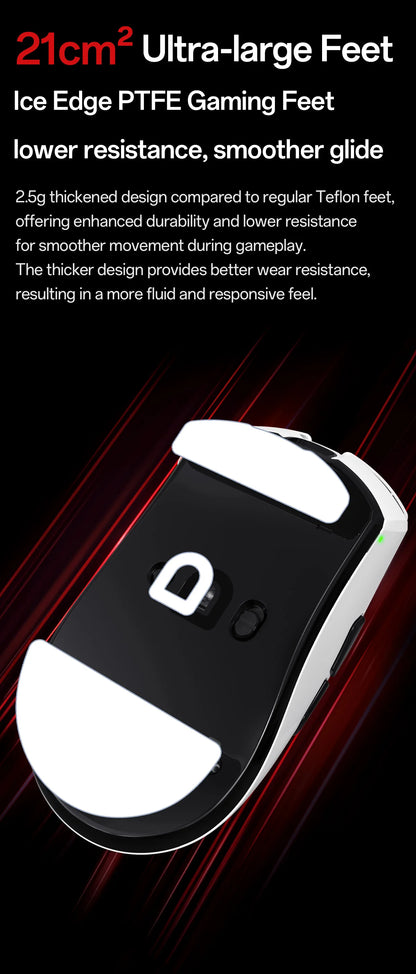 Delux M900mini PRO Wireless Gaming Mouse Ergonomic Ultra-Lightweight 40g PAW3395 8K Hz for Medium to Small Hands PC Laptop Gamer