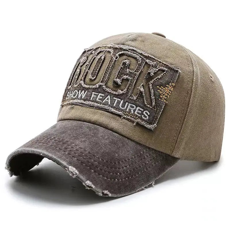 Wysokiej jakości bawełniana czapka baseballowa z haftowanym napisem ROCK dla mężczyzn i kobiet, snapback, sportowa czapka przeciwsłoneczna outdoor