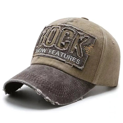 Wysokiej jakości bawełniana czapka baseballowa z haftowanym napisem ROCK dla mężczyzn i kobiet, snapback, sportowa czapka przeciwsłoneczna outdoor