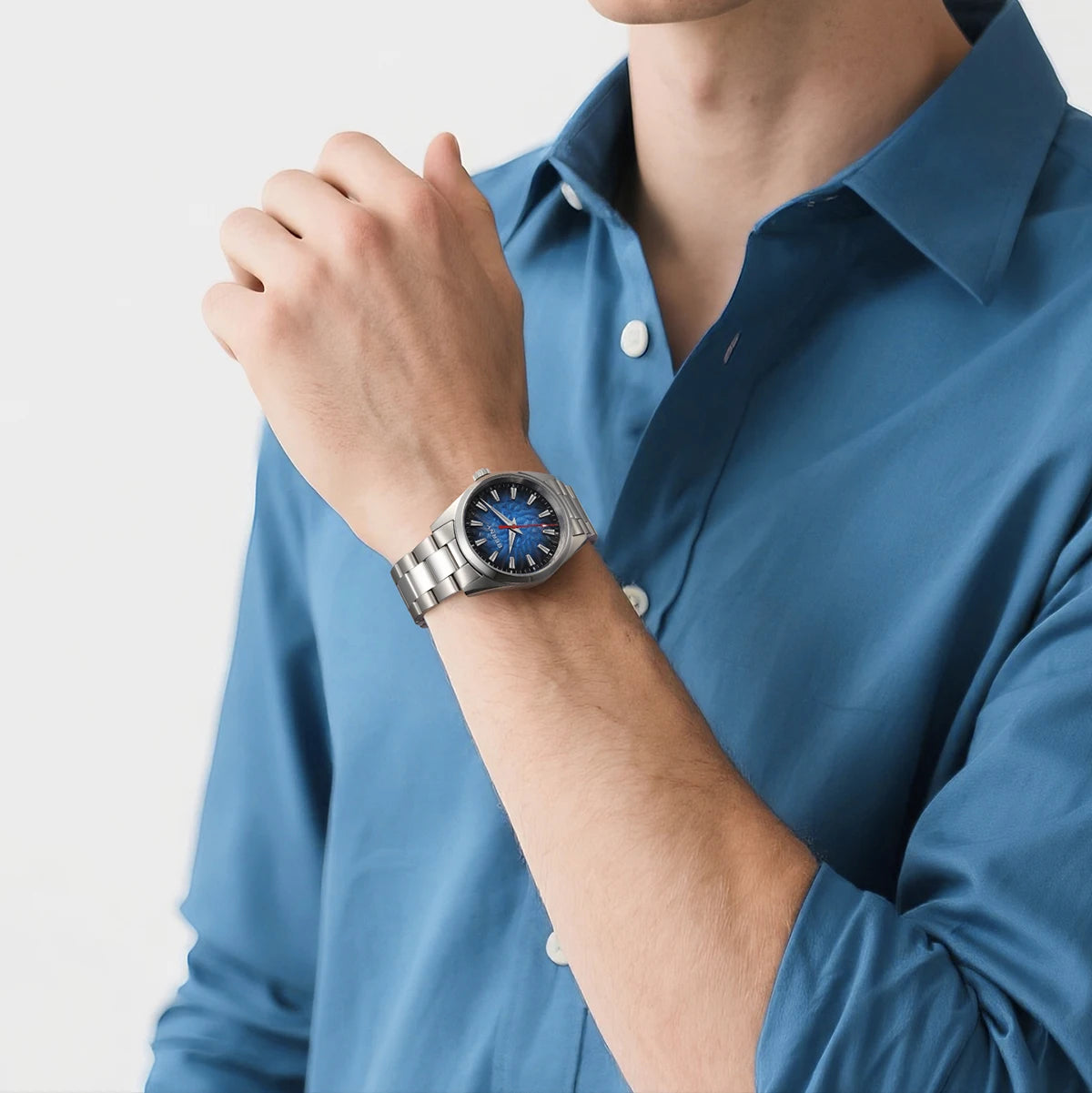 Reloj para hombre BERNY – Reloj de cuarzo, cristal de zafiro, agujas luminiscentes, resistente al agua hasta 10 ATM, fabricado íntegramente en acero inoxidable – Estilo elegante y desenfadado, ideal para el día a día o para ocasiones profesionales