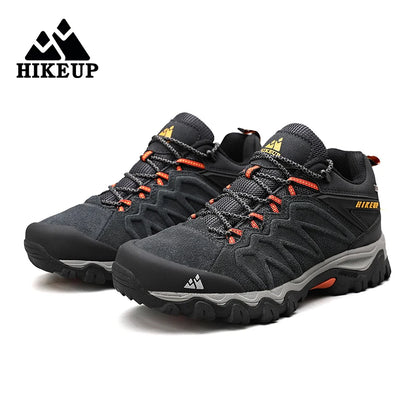 HIKEUP Scarpe da trekking in pelle di alta qualità, resistenti, da outdoor sportivo, da uomo, con lacci, per escursionismo, arrampicata e caccia