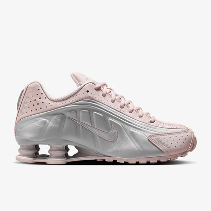 Nike Shox R4 Women's Running Shoes Low-Top Casual Comfort Breathable Wear-Resistant Support White Sail Crimson AR3565-103