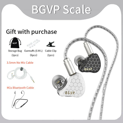 BGVP Scale 2DD In Ear Monitor Earphone 6D Sound Effects Gaming Headset HiFi Wired Headphones Bass Stereo Earpiece Music Earbuds