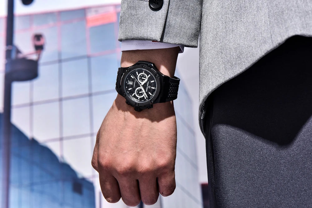 Relojes de cuarzo para hombre PAGANI DESIGN: cronógrafo deportivo de lujo, hermético, con agujas luminiscentes y cristal de zafiro con tratamiento antirreflectante