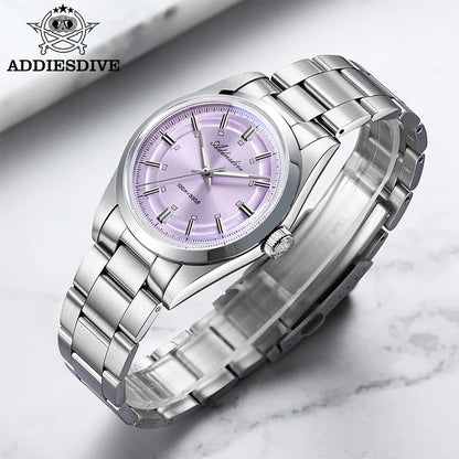 ADDIESDIVE – Reloj analógico de lujo para hombre, movimiento de cuarzo VH31, cristal abombado, resistencia al agua de 10 bares, revestimiento luminiscente BGW9, caja de acero – Modelo personalizable AD2515
