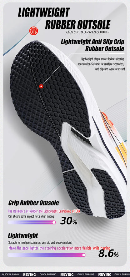 IRUNSVAN Co branded fast burning 1.0 carbon plate running shoes for men's marathon training shock-absorbing and breathable